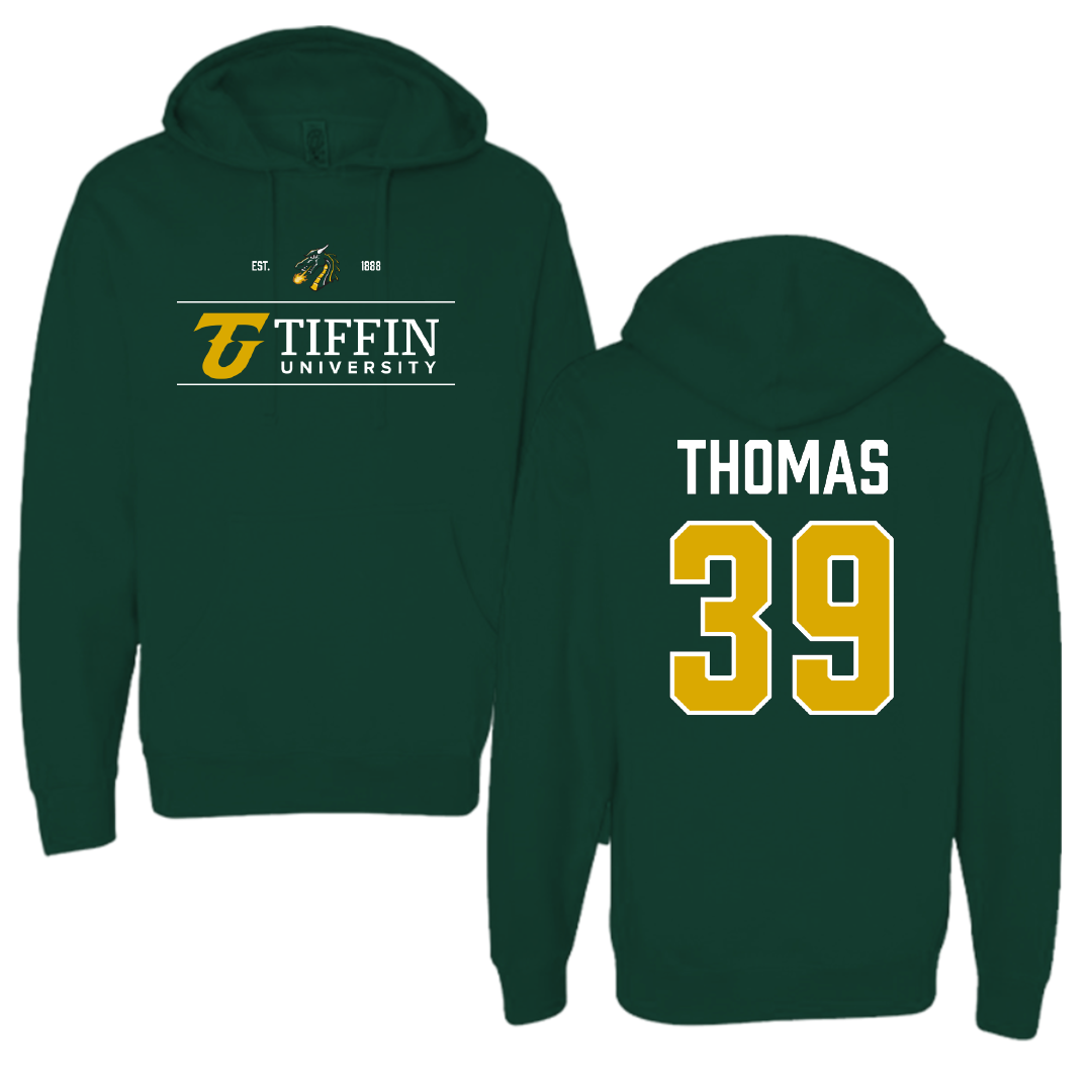 Tiffin University Softball Forest Green General Hoodie - #39 Tabetha Thomas