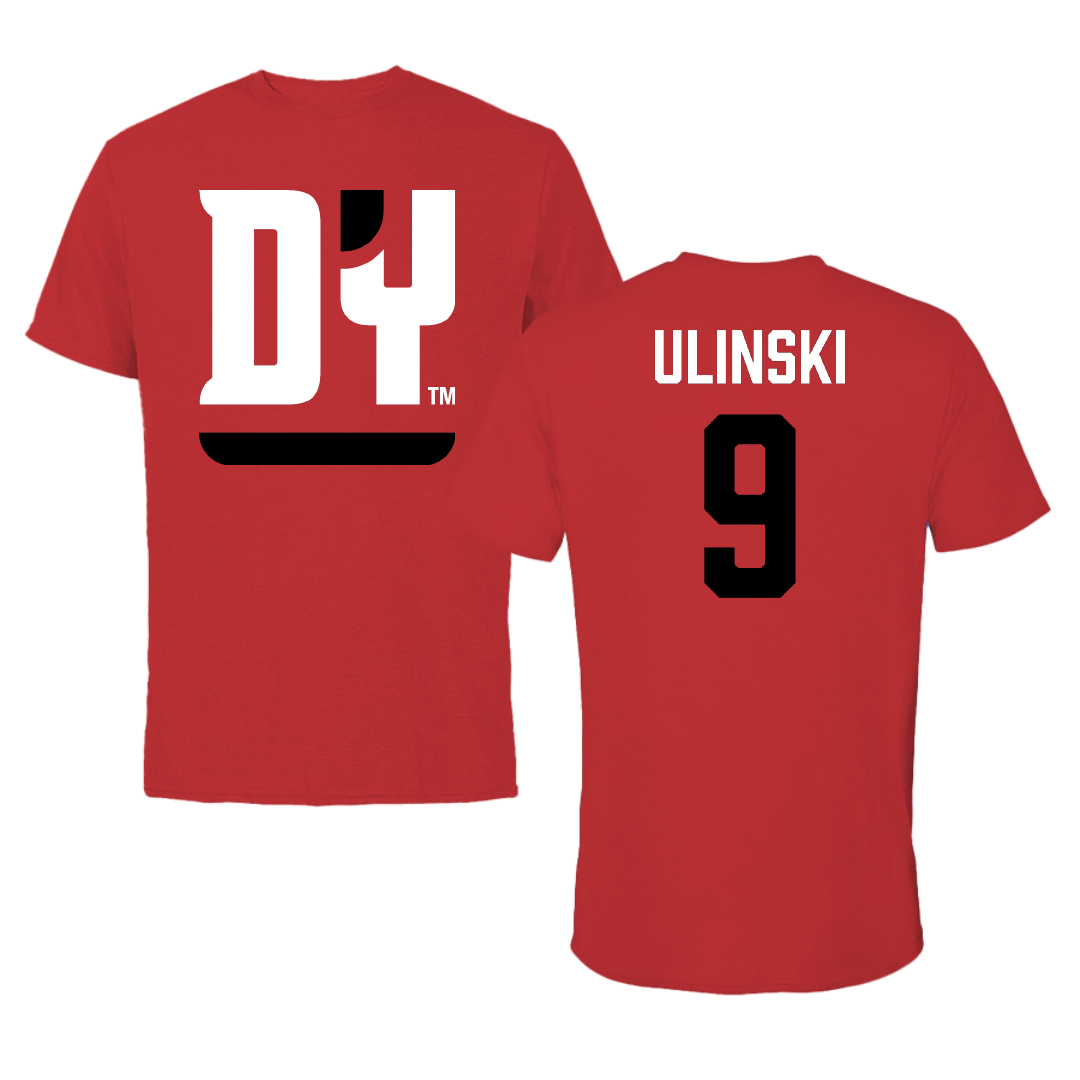 D'Youville University Volleyball Red Performance Tee - #9 Cameron Ulinski