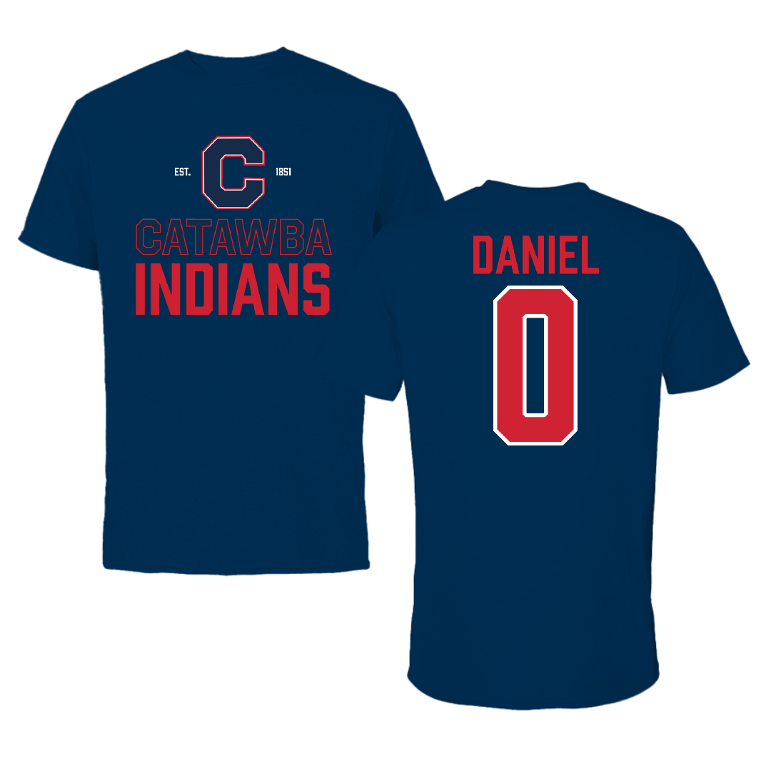Catawba College Basketball Navy General Tee - #0 Chase Daniel
