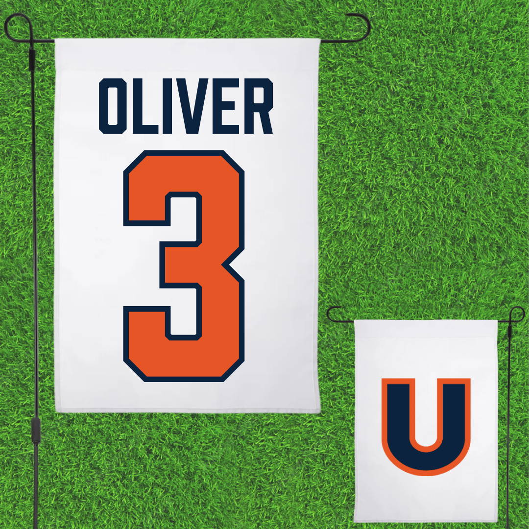 Utica University Soccer White Garden Flag - #3 Grace Oliver