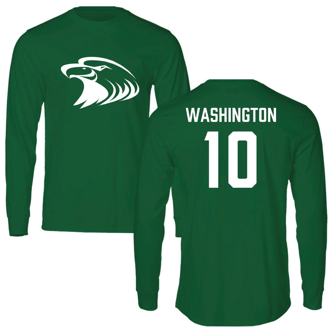 Central Methodist University Basketball (M) Green Performance Long Sleeve - #10 Blake Washington