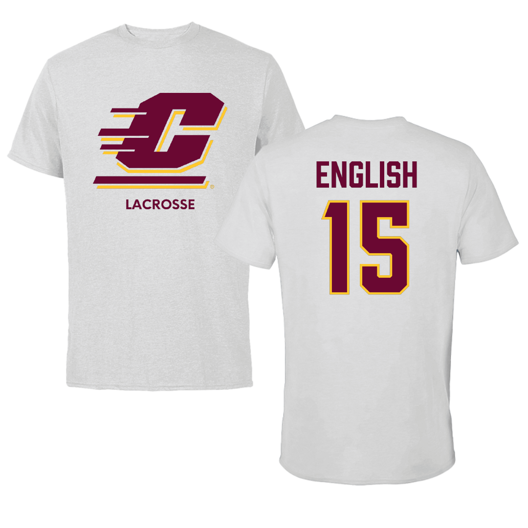 Central Michigan University Lacrosse (W) Light Gray Tee - #15 Margaret English