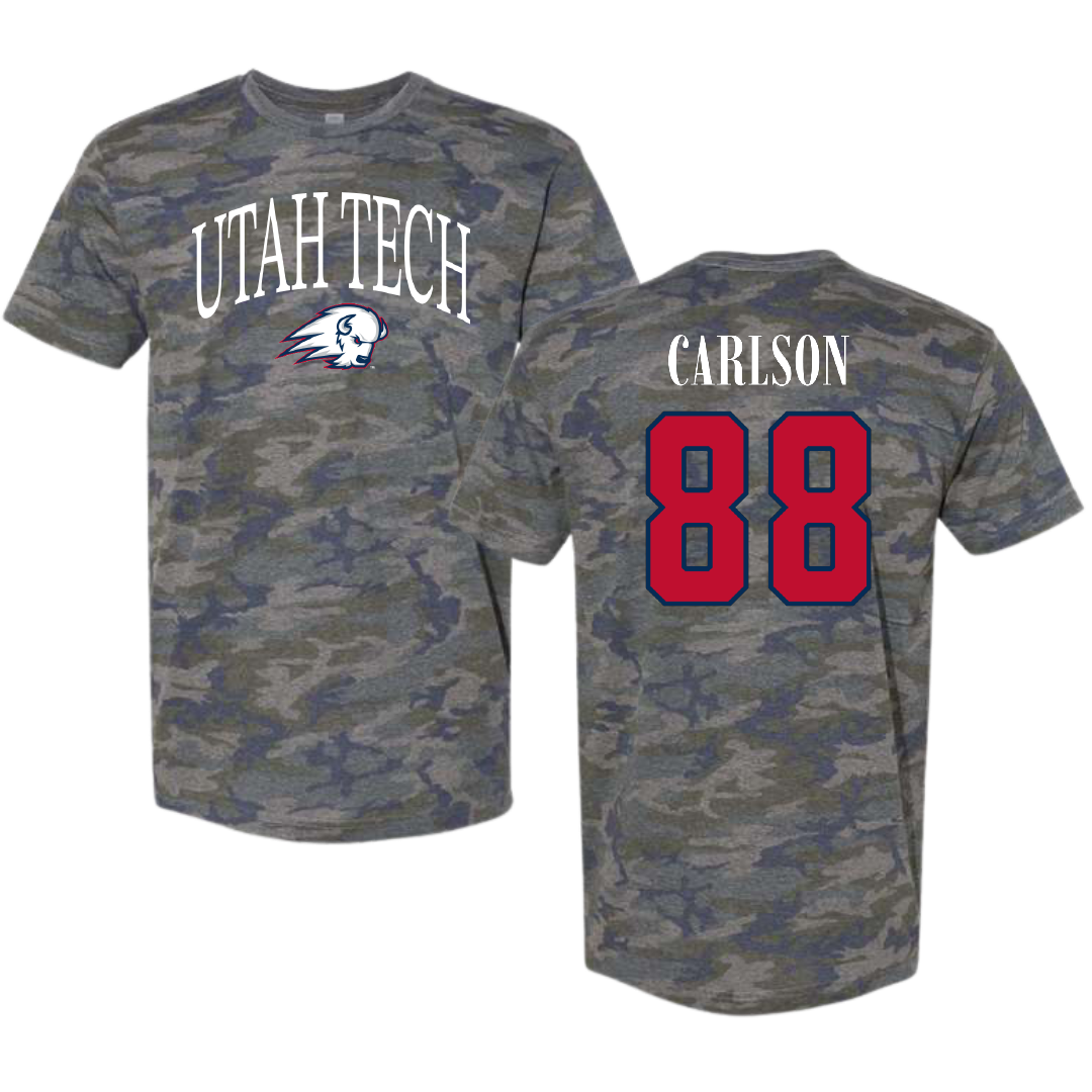 Utah Tech University Football Vintage Camo Tee - #88 Cody Carlson