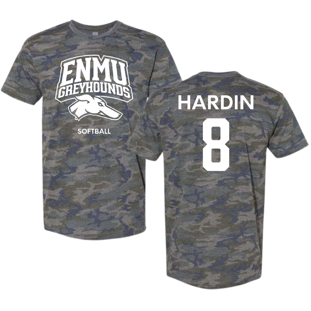 Eastern New Mexico University Softball Vintage Camo Tee - #8 Skylar Hardin