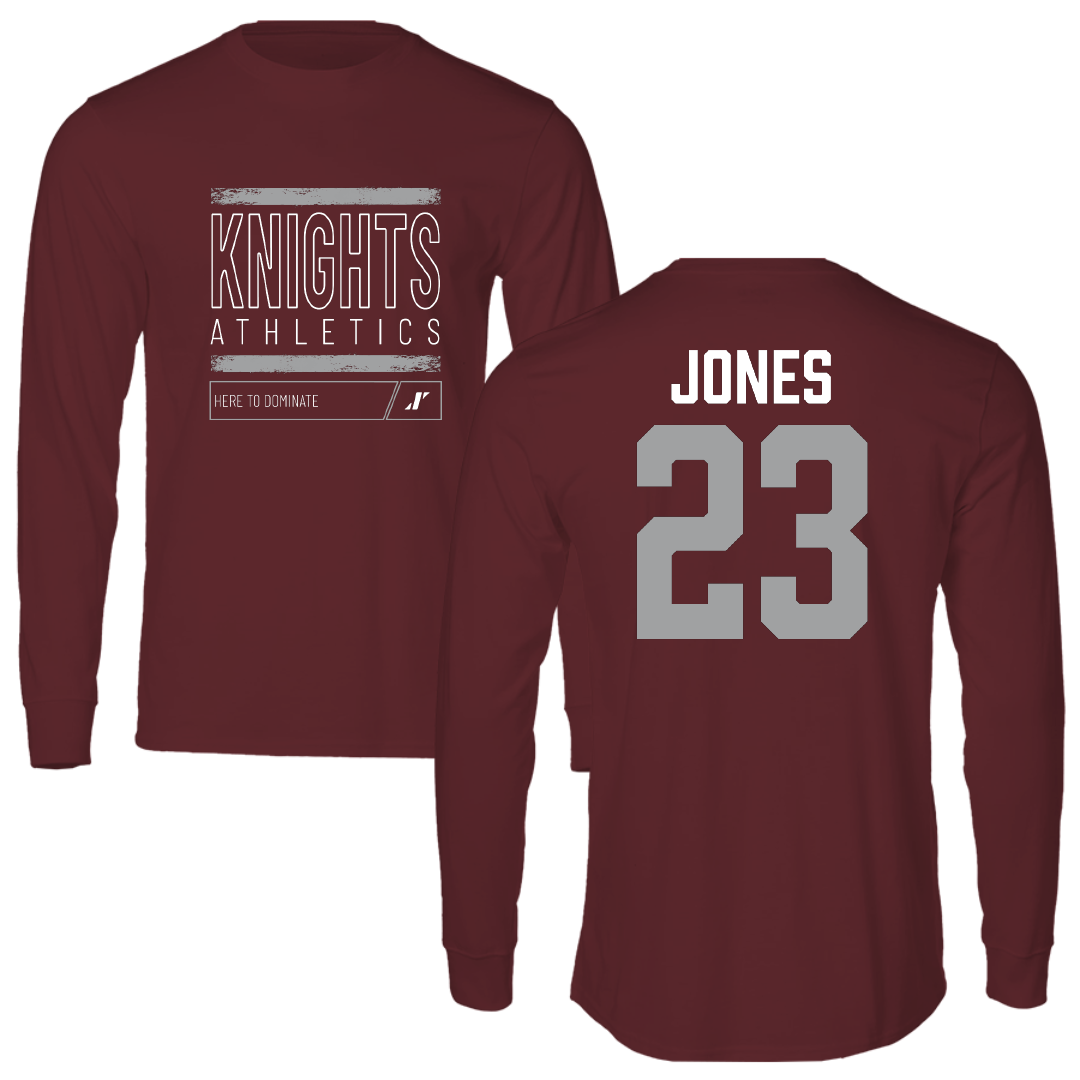 Southern Virginia University Baseball Maroon Dominate Performance Long Sleeve - #23 Mason Jones