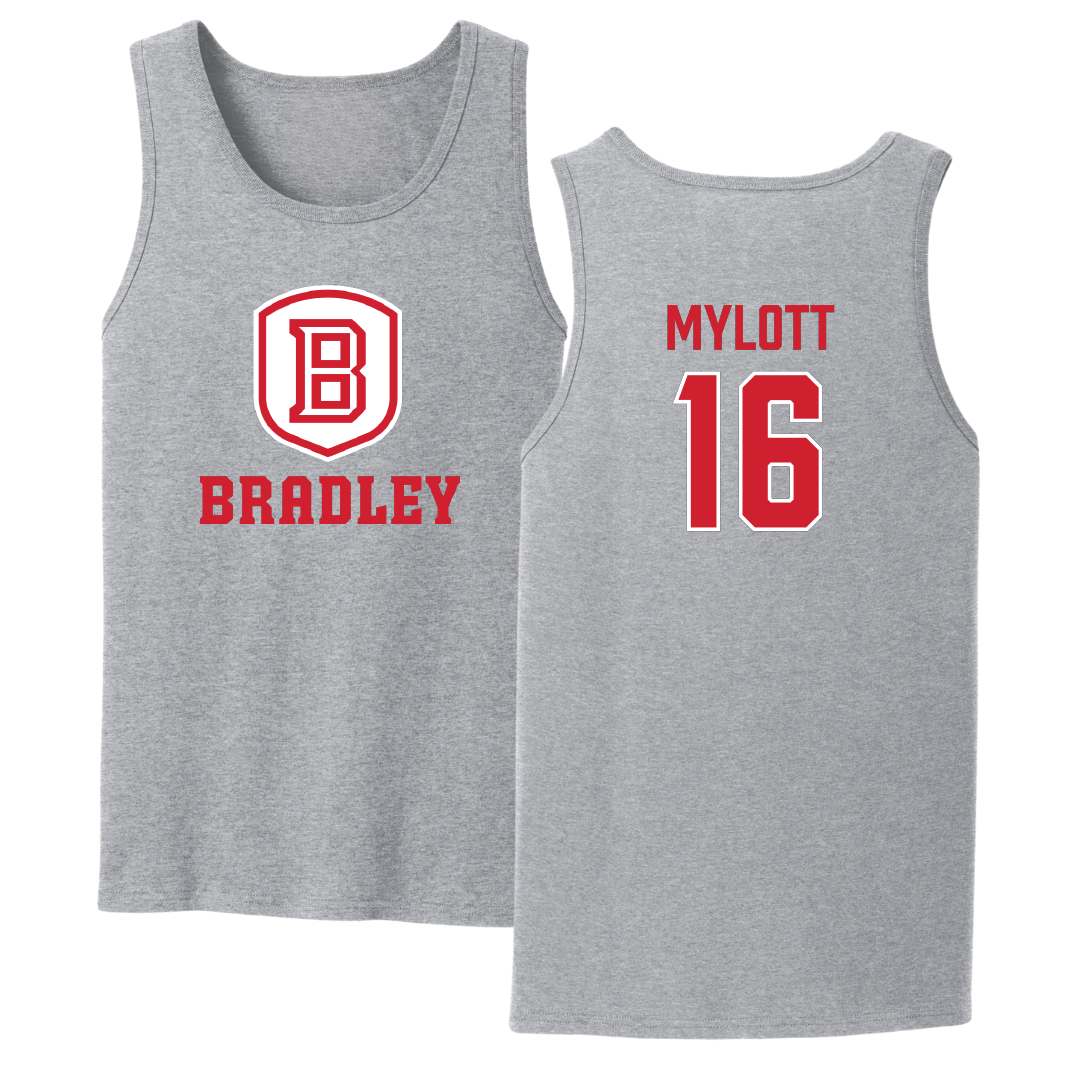 Bradley University Baseball Sport Gray Tank Top - #16 Michael Mylott