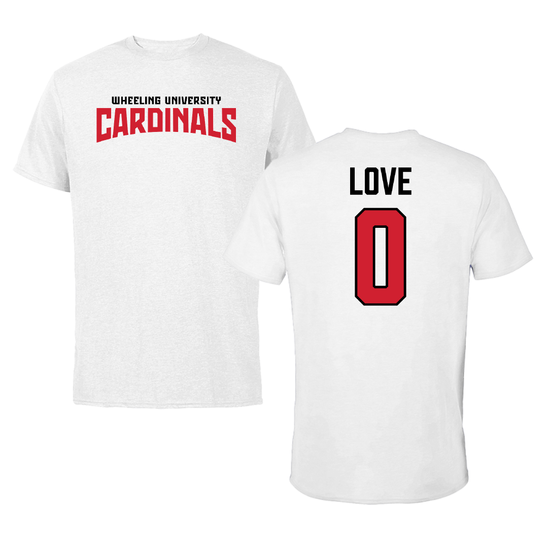 Wheeling University Football White Classic Tee - #0 Solo Love