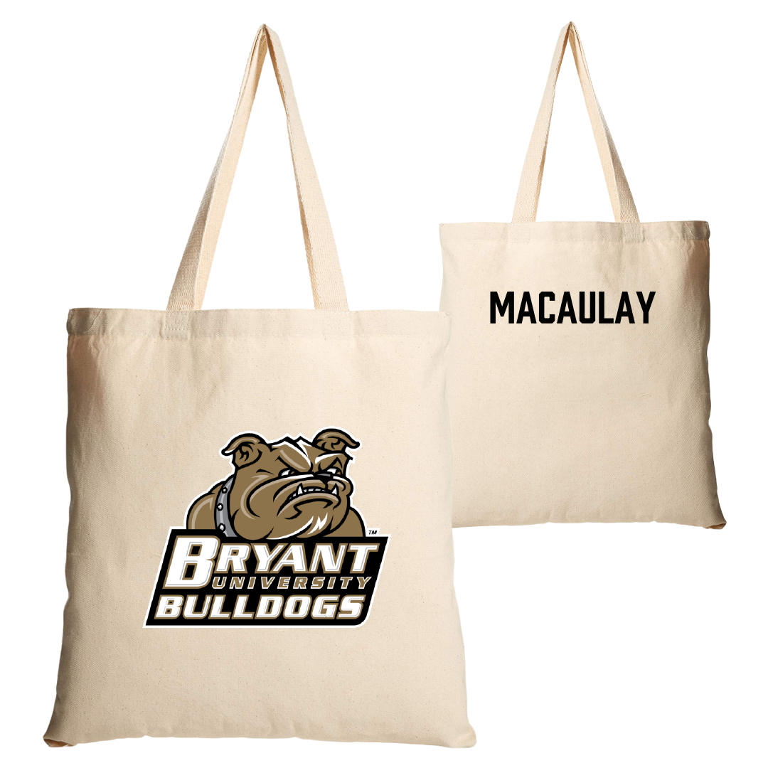 Bryant University Tennis Tan Canvas Tote Bag - Marcus Macaulay