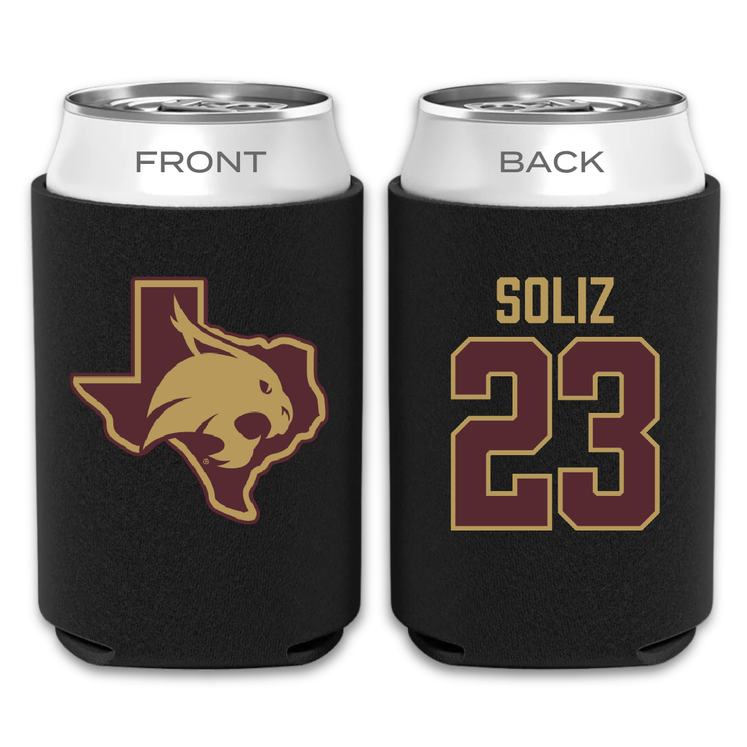 Texas State University Softball Black Can Cooler - #23 Analisa Soliz