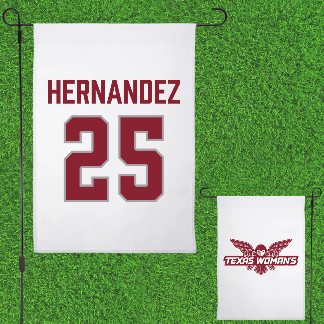 Texas Woman's University Basketball (W) White Garden Flag - #25 Jordyn Hernandez