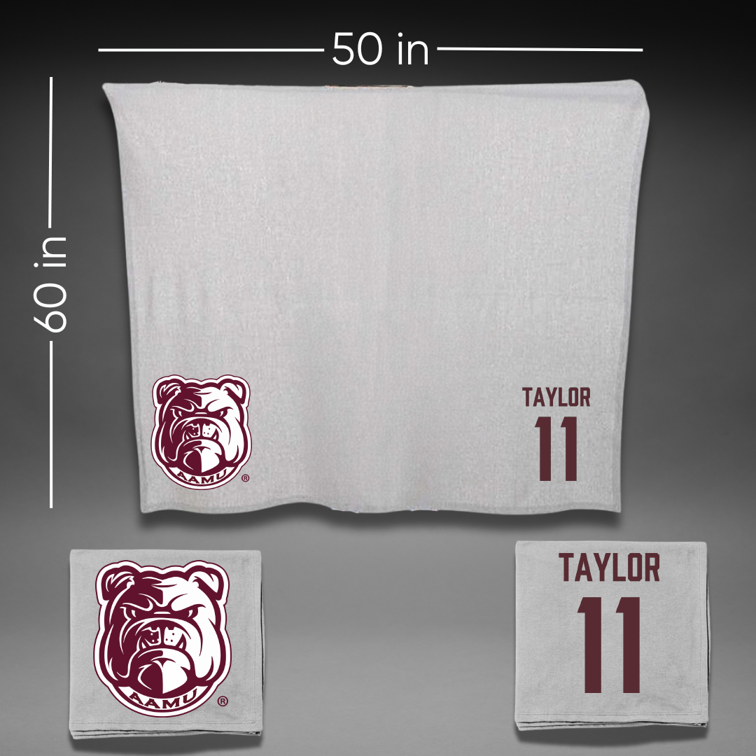 Alabama A&M University Volleyball Gray Bulldog Blanket - #11 Tamirea Taylor