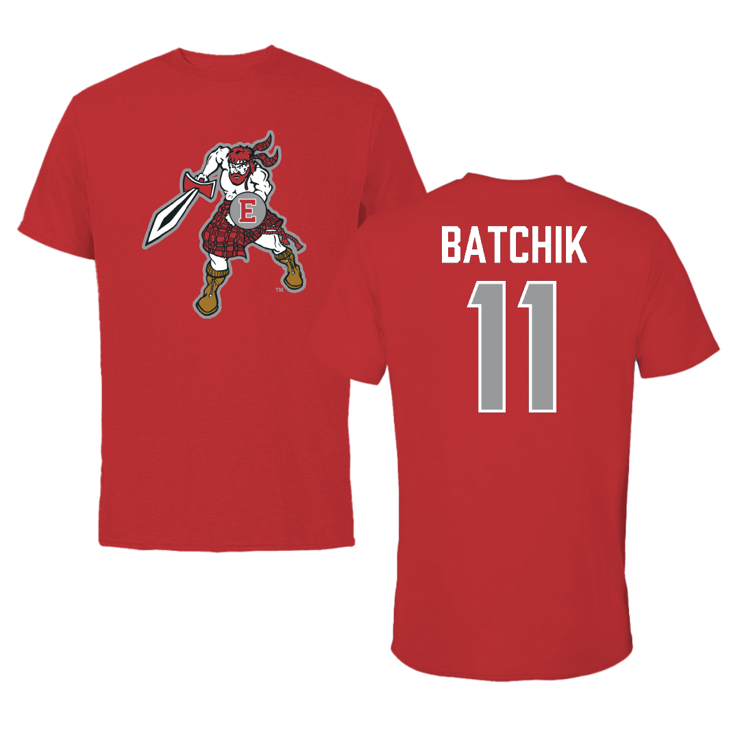 PennWest Edinboro Basketball Red Tee - #11 Kendal Batchik