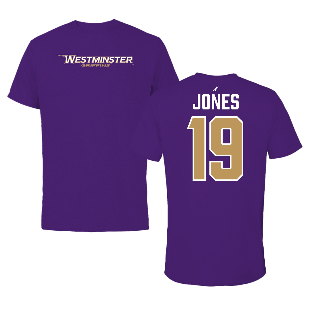 Westminster University (Utah) Lacrosse Purple Tee - #19 Christian Jones