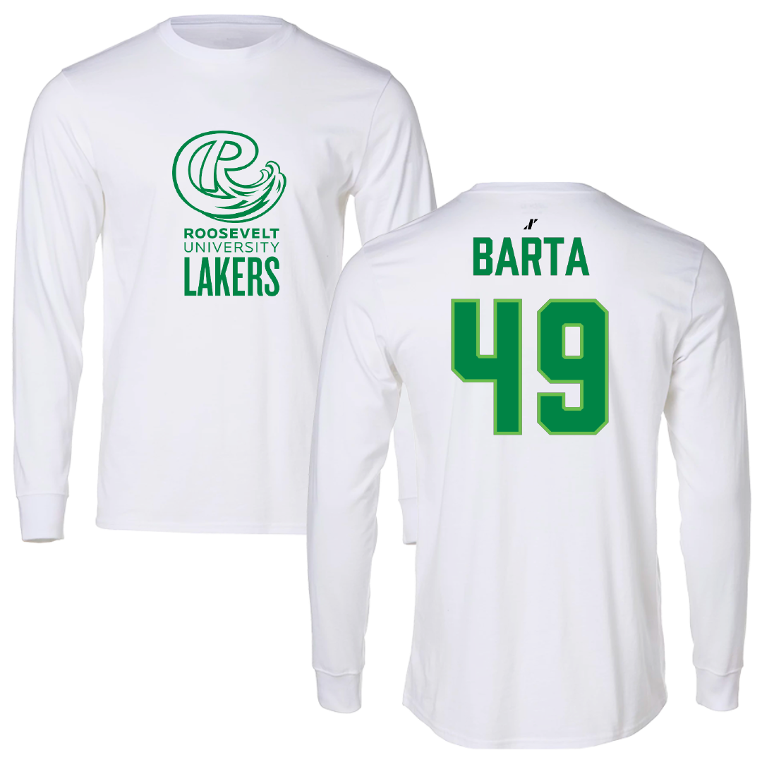 Roosevelt University Baseball White Long Sleeve - #49 Joshua Barta