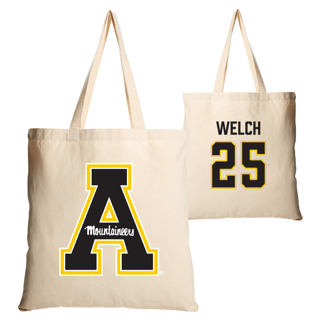Appalachian State University Baseball Tan Canvas Tote Bag - #25 Collin Welch