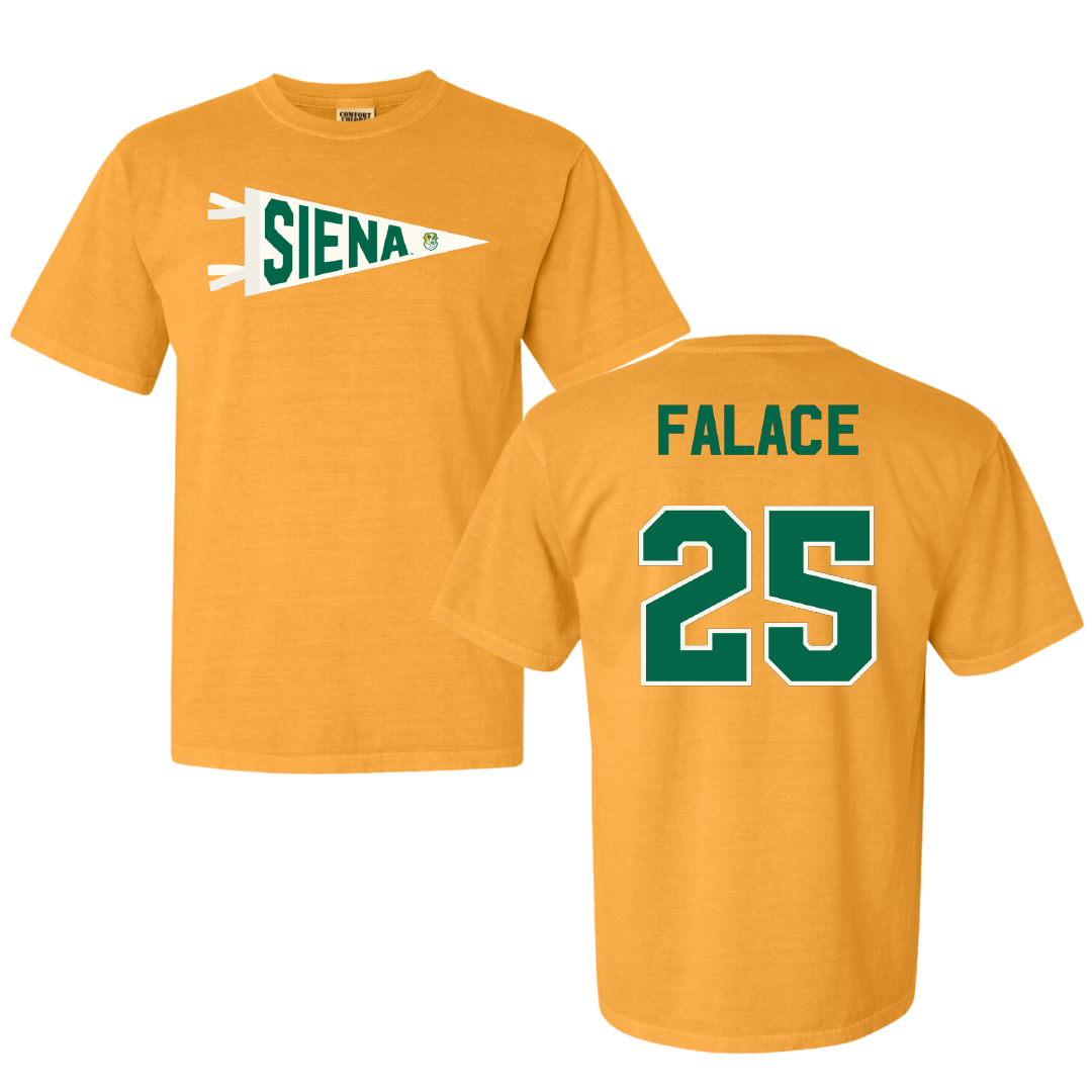 Siena University Baseball Gold Pennant Comfort Colors Tee - #25 Sam Falace