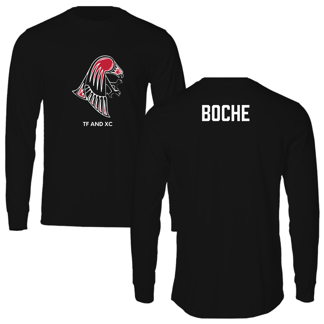 University of Wisconsin-River Falls TF and XC Black Mascot Long Sleeve - Matt Boche