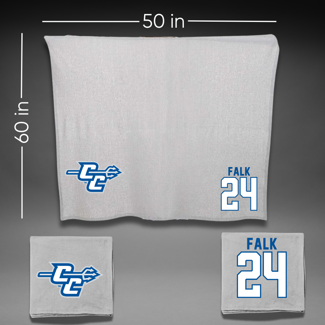 Central Connecticut State University Baseball Gray Blanket - #24 Matt Falk