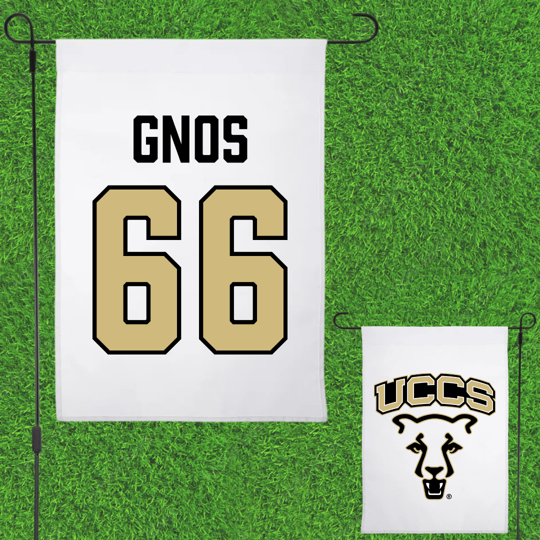 University of Colorado Colorado Springs Lacrosse White Garden Flag - #66 Delaney Gnos