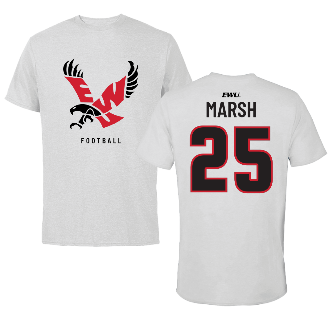 Eastern Washington University Football Light Gray Performance Tee - #25 Ambrose Marsh