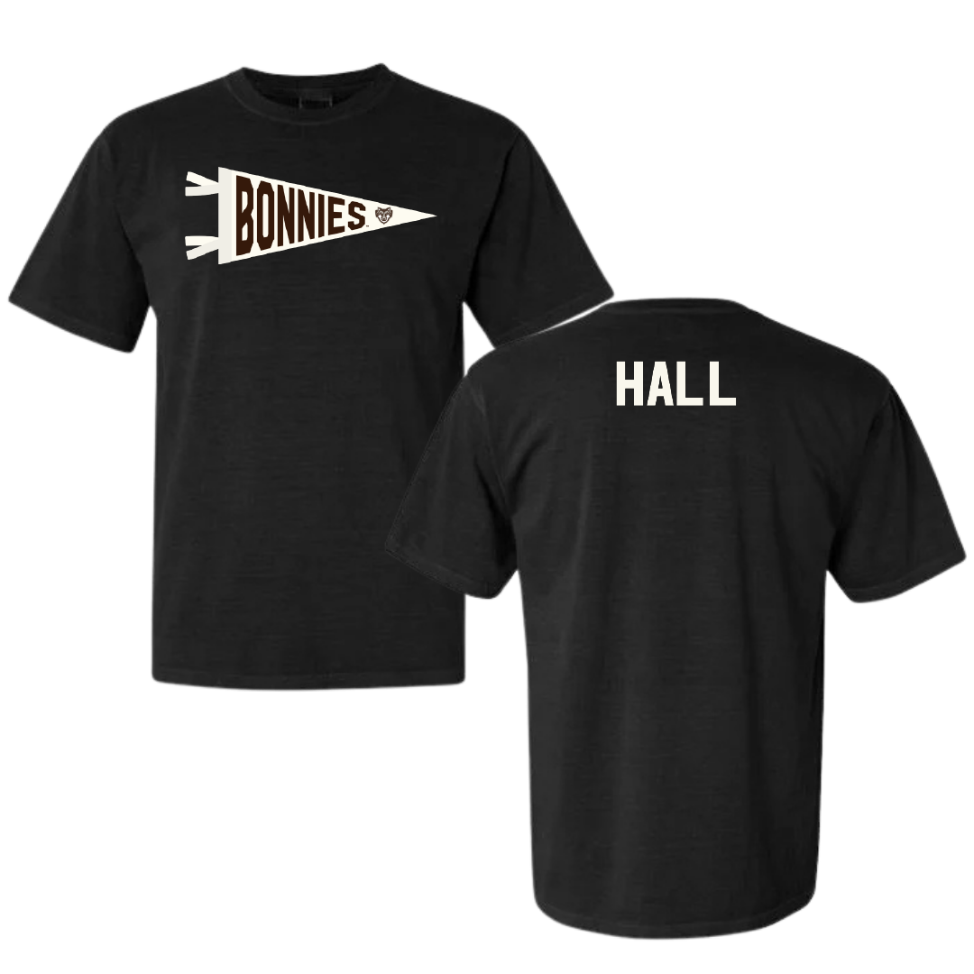 St. Bonaventure University Swimming & Diving Black Pennant Comfort Colors Tee - Aiden Hall