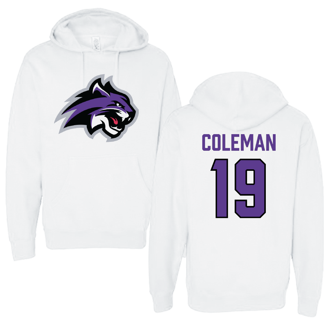 Wiley University Softball White Hoodie - #19 Adriauna Coleman