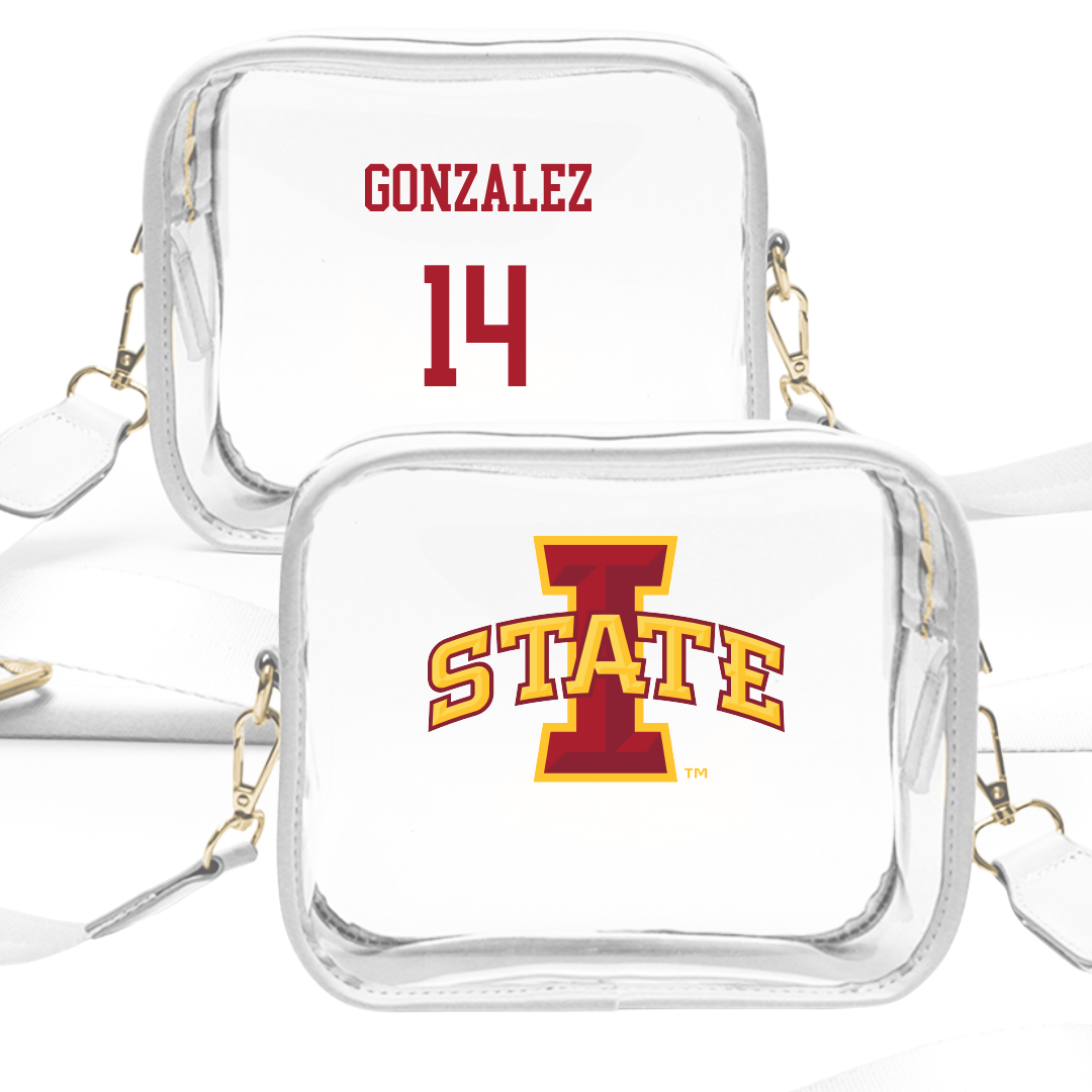 Iowa State University Volleyball (W) White Clear Stadium Bag - #14 Nayeli Gonzalez