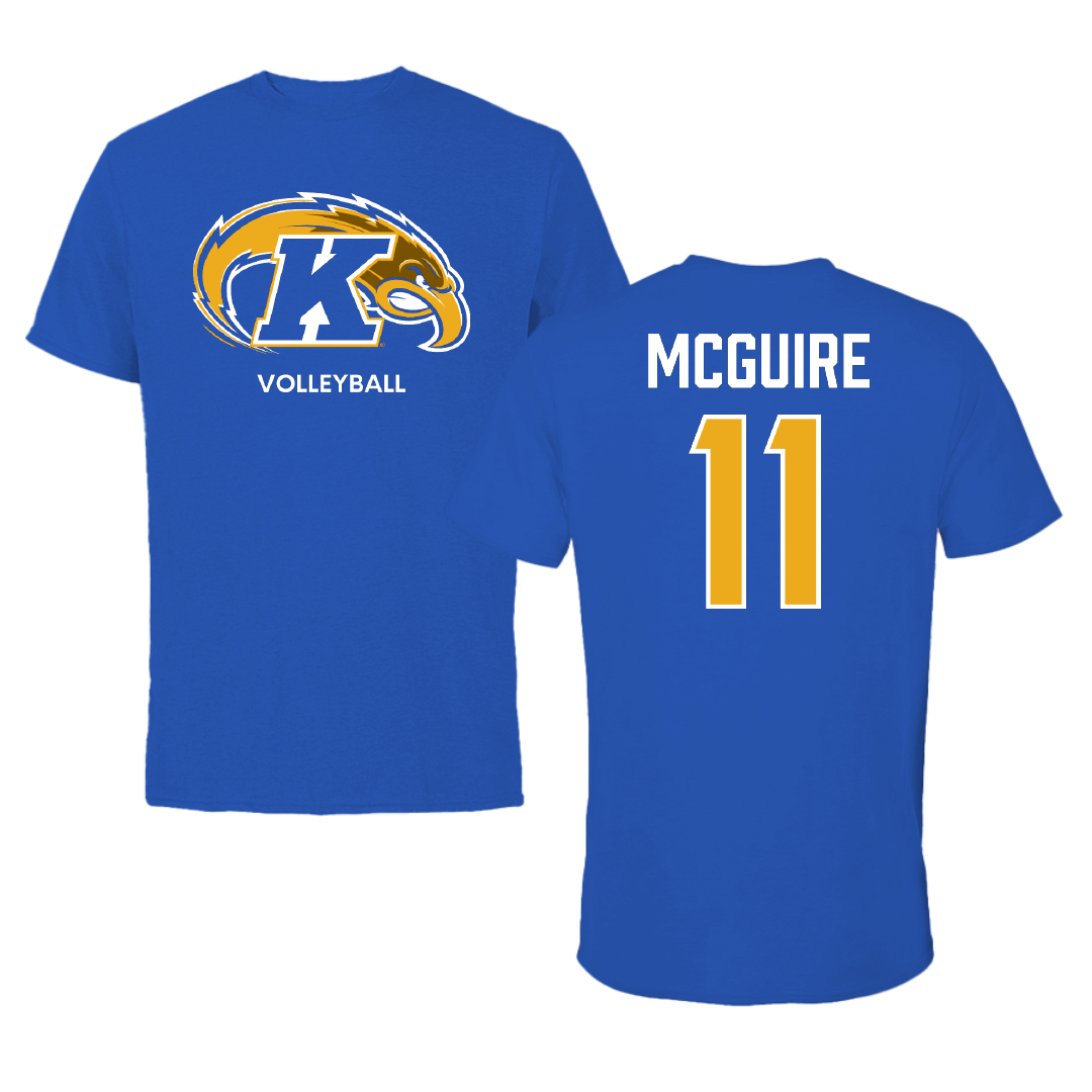 Kent State University Volleyball (W) Blue Performance Tee - #11 Mackenzie McGuire