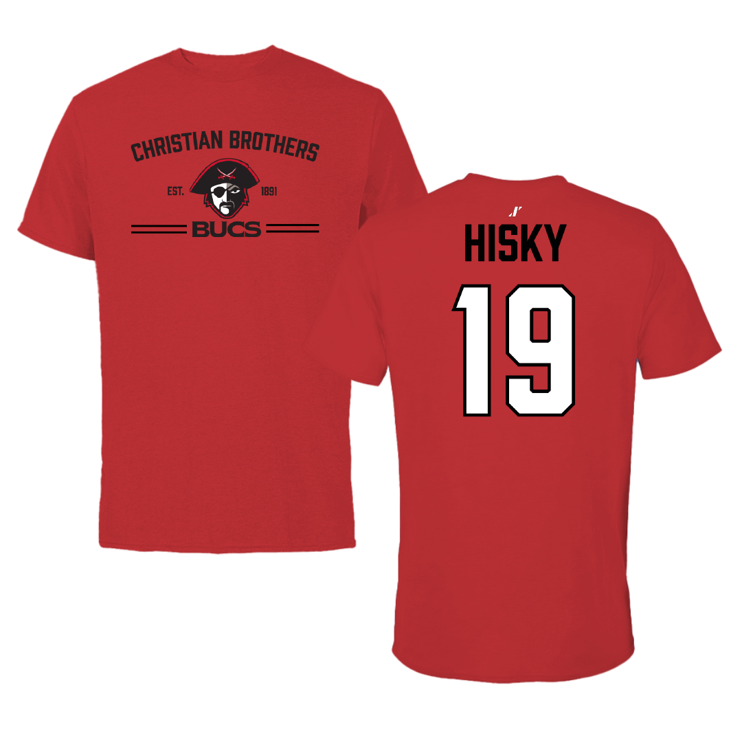Christian Brothers University Baseball Red General Tee - #19 Hank Hisky