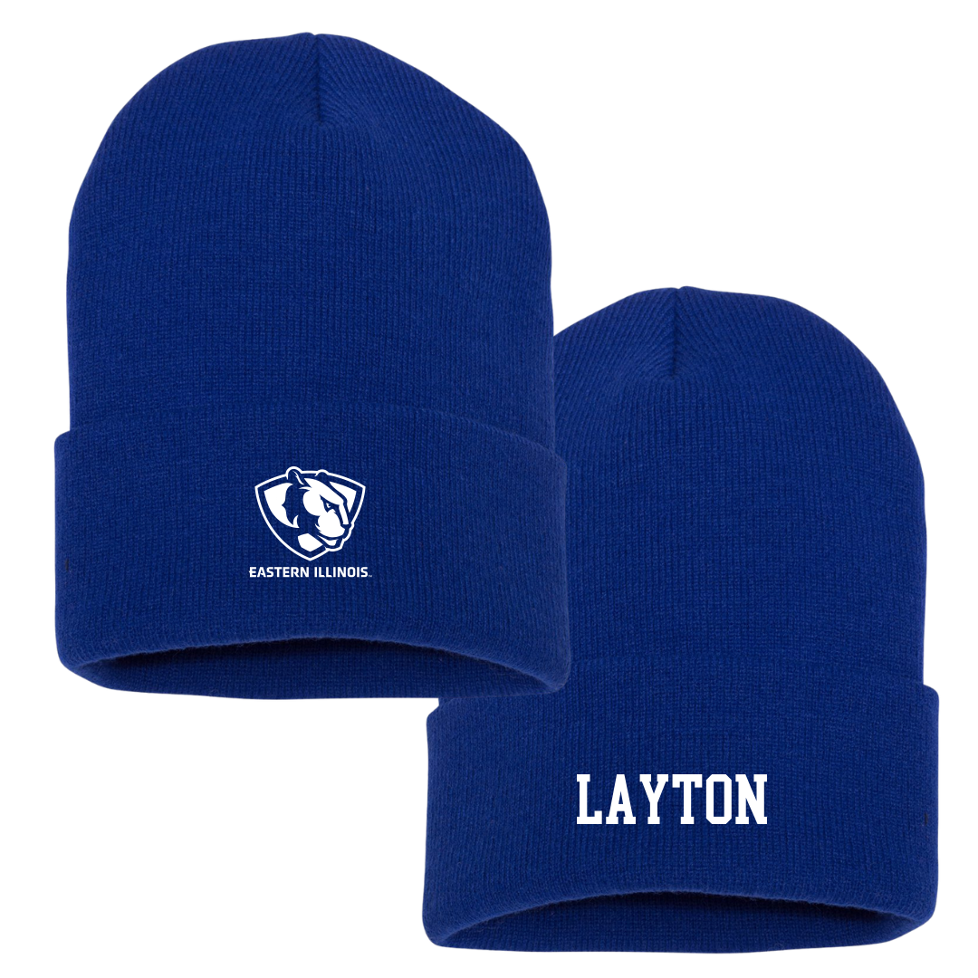 Eastern Illinois University Basketball (M) Blue Beanie - #6 Kyle Layton