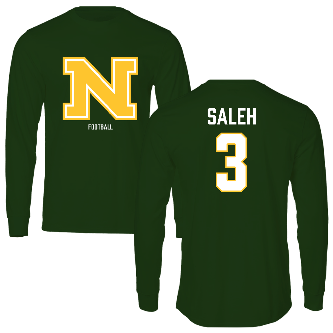 Northern Michigan University Football Forest Green Long Sleeve - #3 Adam Saleh