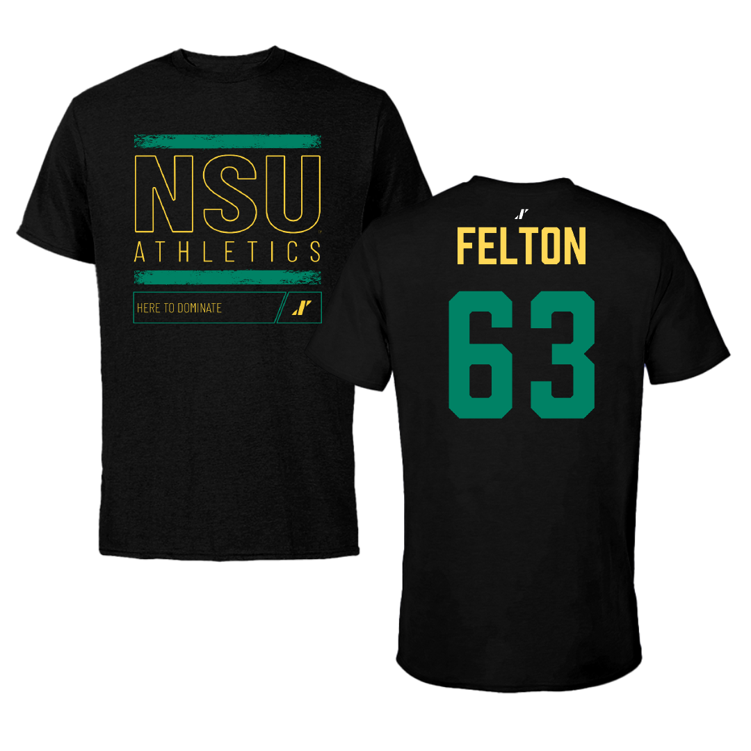 Norfolk State University Football Black Dominate Performance Tee - #63 Marselle Felton
