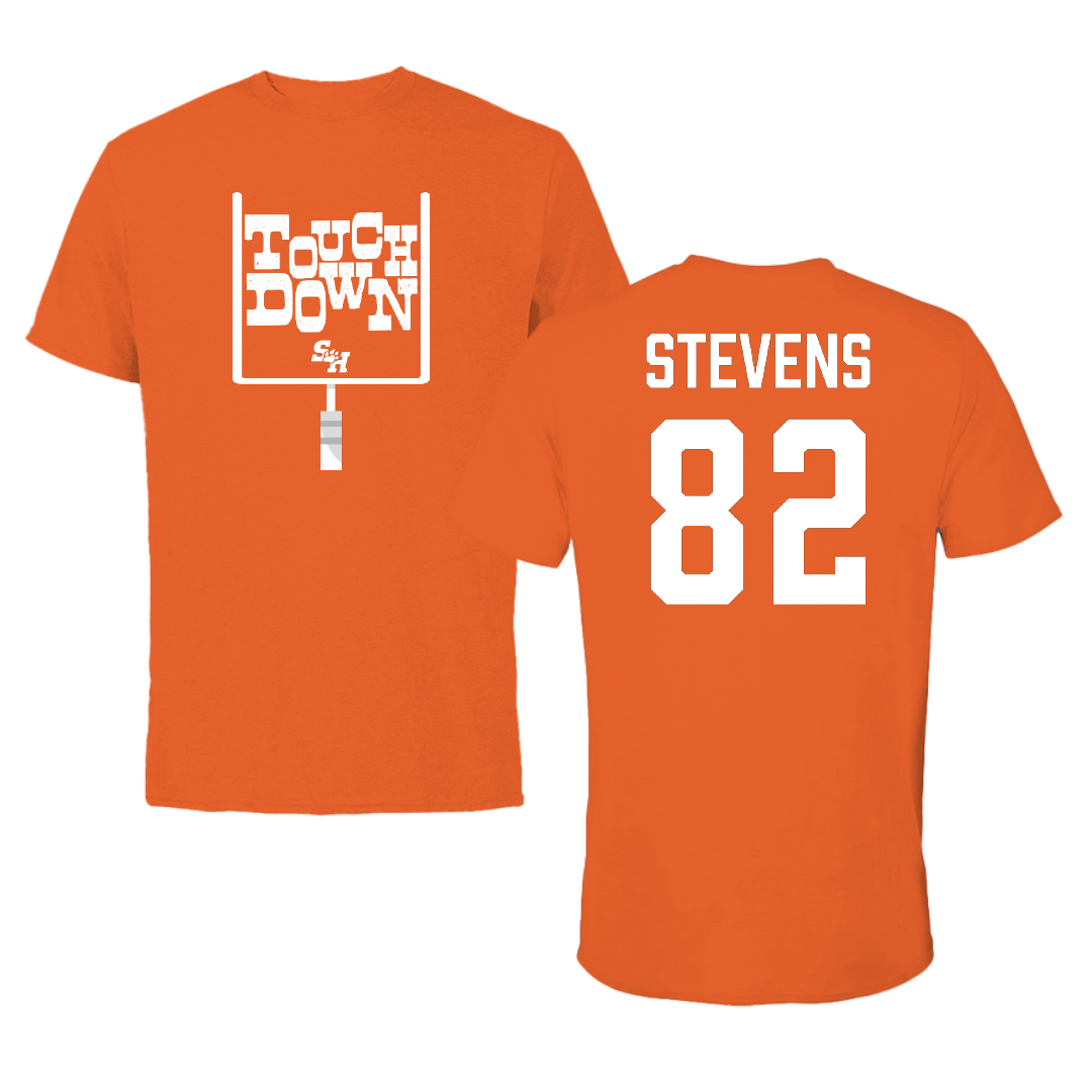 Sam Houston State University Football Orange Touchdown Performance Tee - #82 Cooper Stevens