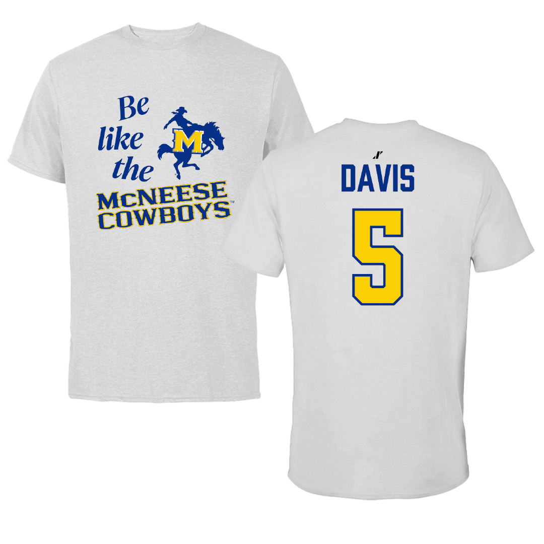 McNeese State University Soccer Light Gray Be Like Us Performance Tee - #5 Ella Davis