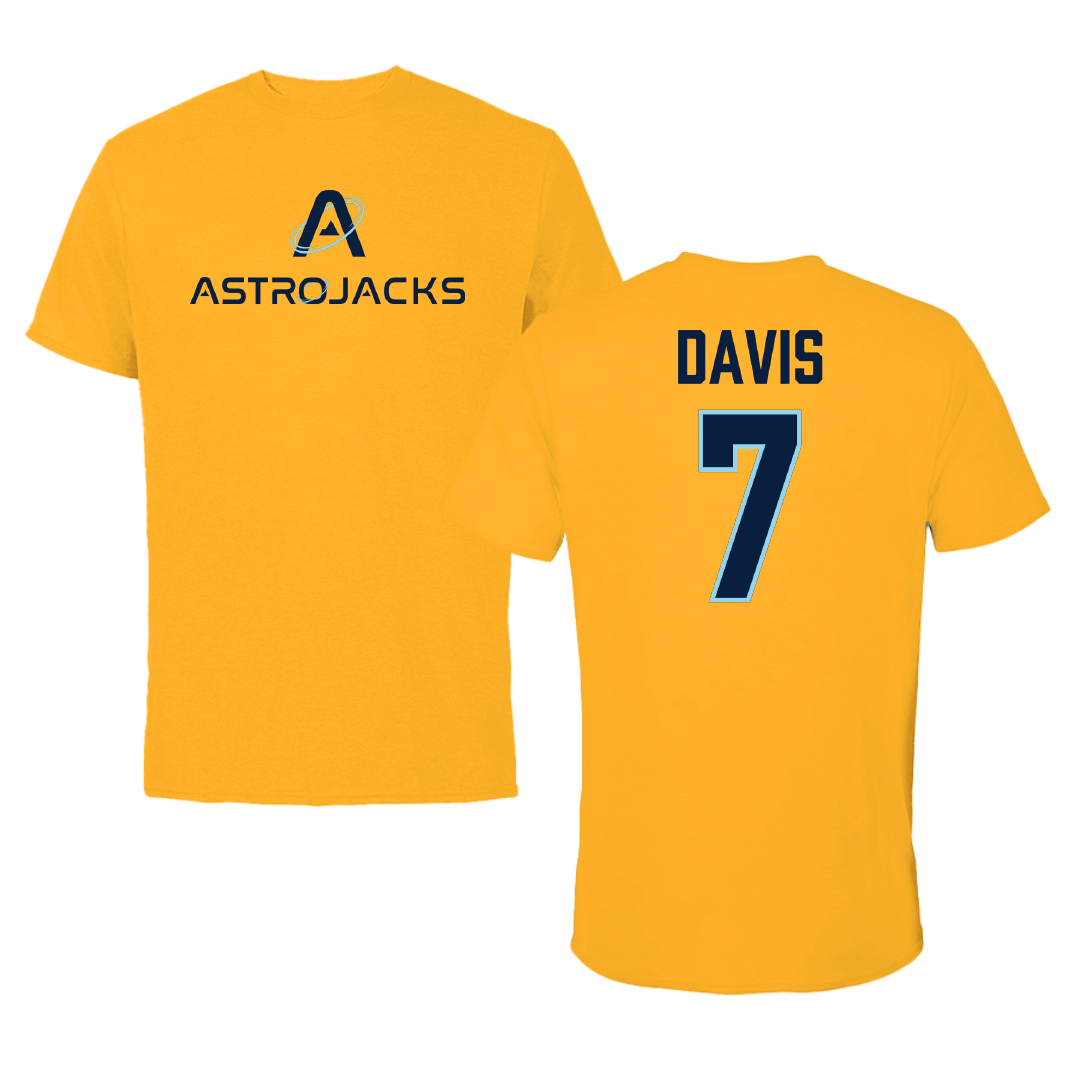 Northern Arizona University Basketball Gold BB Astrojacks Performance Tee - #7 Layla Davis
