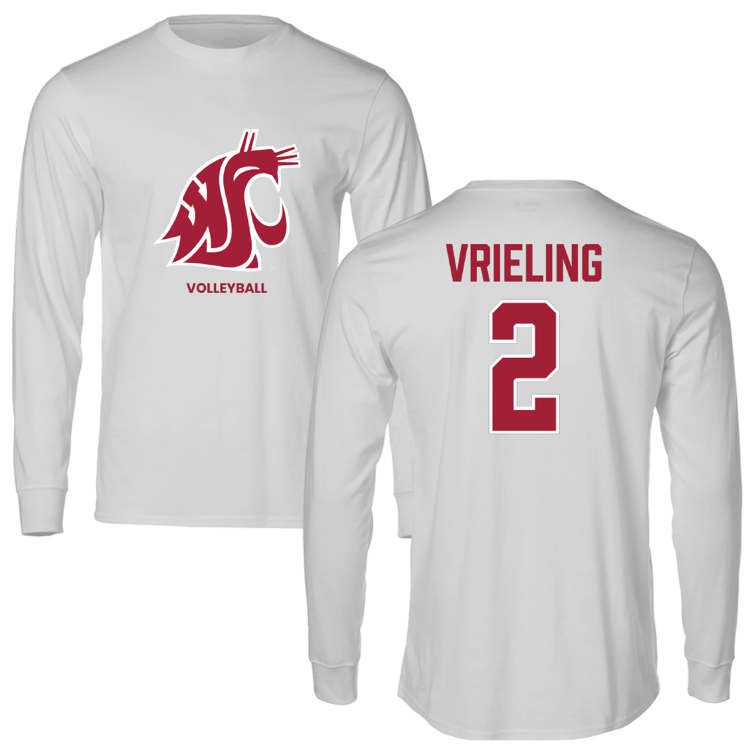 Washington State University Volleyball (W) Light Gray Long Sleeve - #2 Taryn Vrieling