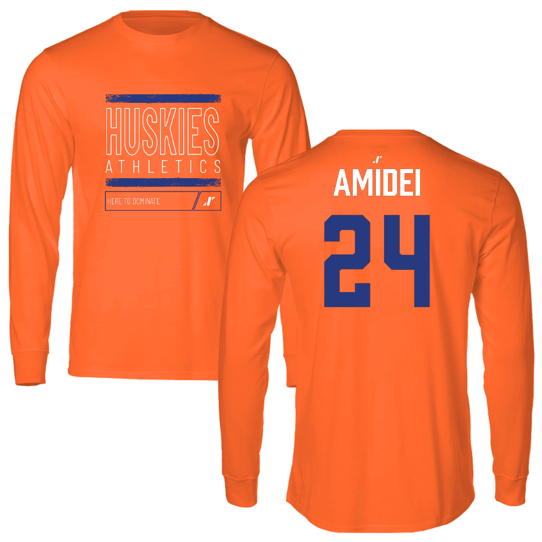 Houston Christian University Soccer Orange Dominate Performance Long Sleeve - #24 Gianna Amidei