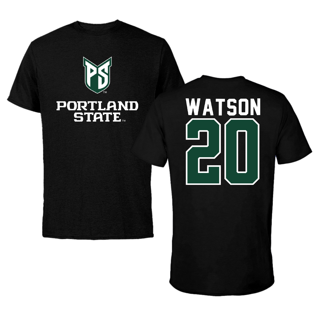 Portland State University Volleyball Black Block Performance Tee - #20 Willow Watson