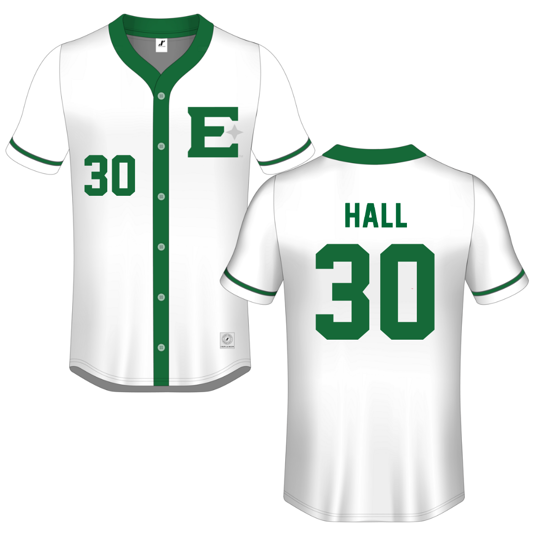 Eastern New Mexico University White Button-Down Jersey - #30 Matthew Hall