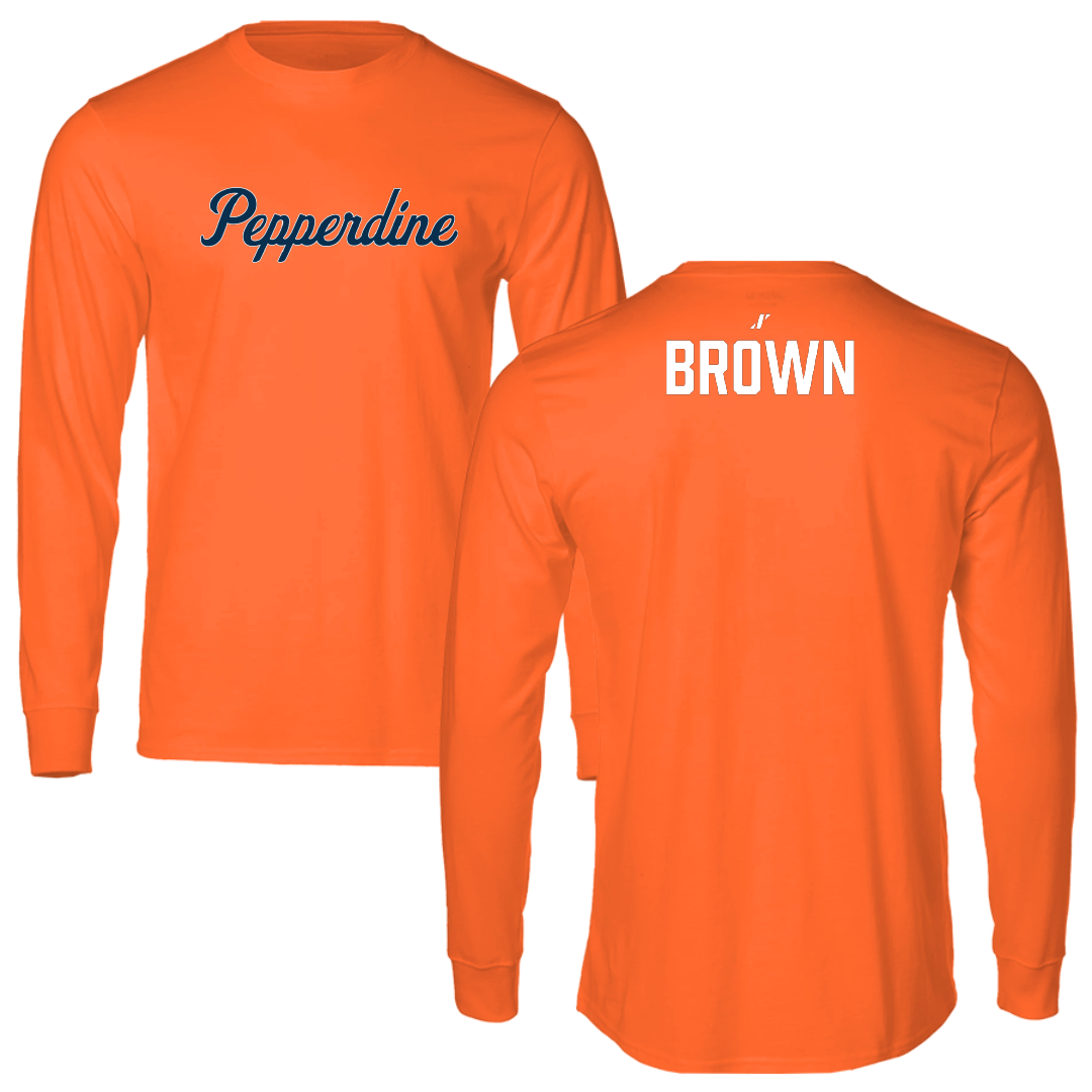 Pepperdine University Baseball Orange Long Sleeve - Carter Brown