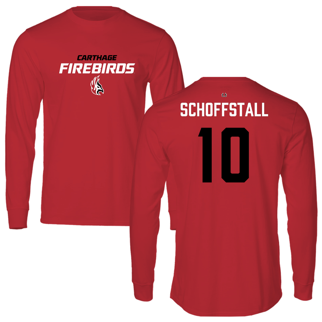 Carthage College Soccer Red Long Sleeve - #10 Eli Schoffstall