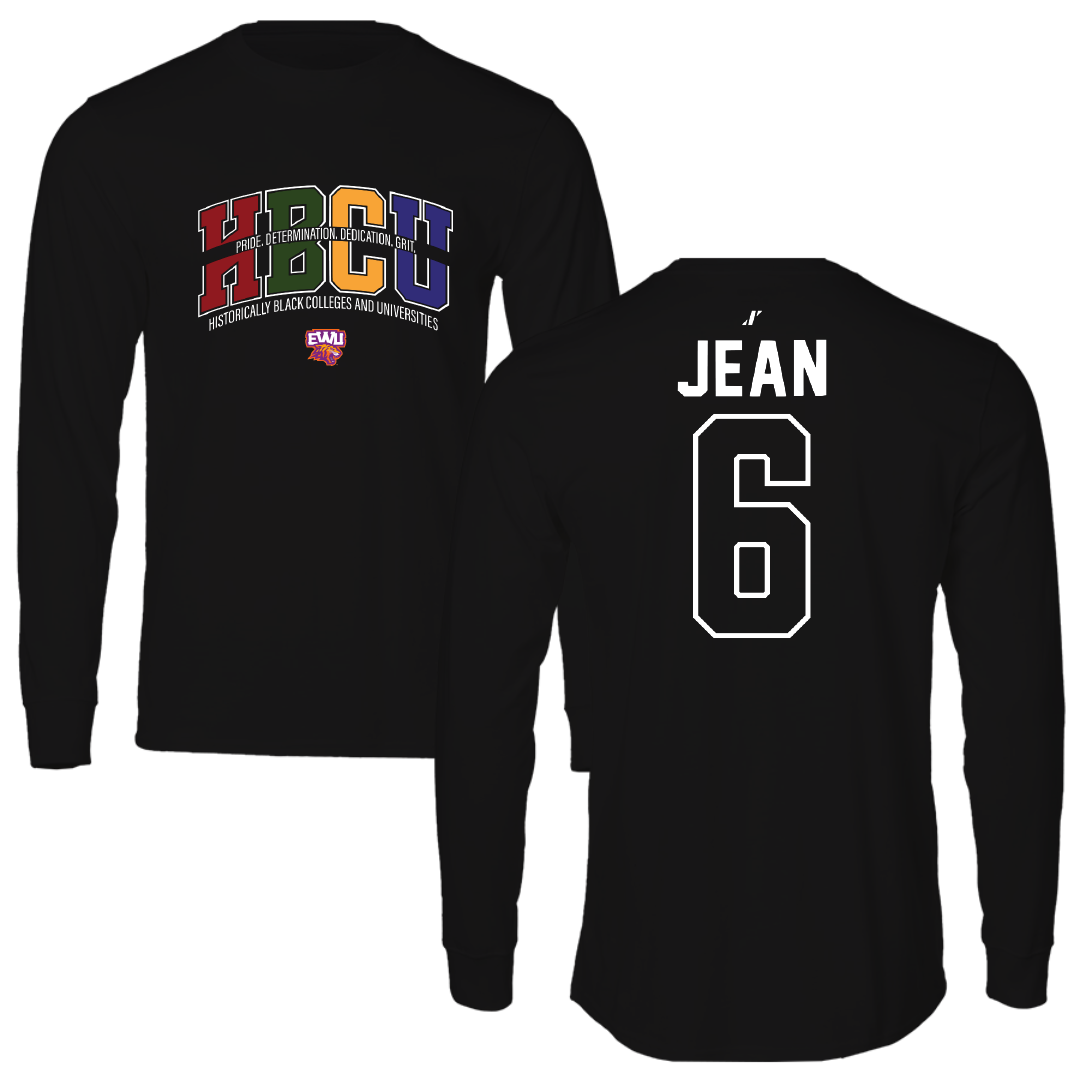 Edward Waters University Volleyball Black HBCU Performance Long Sleeve - #6 Elijah Jean