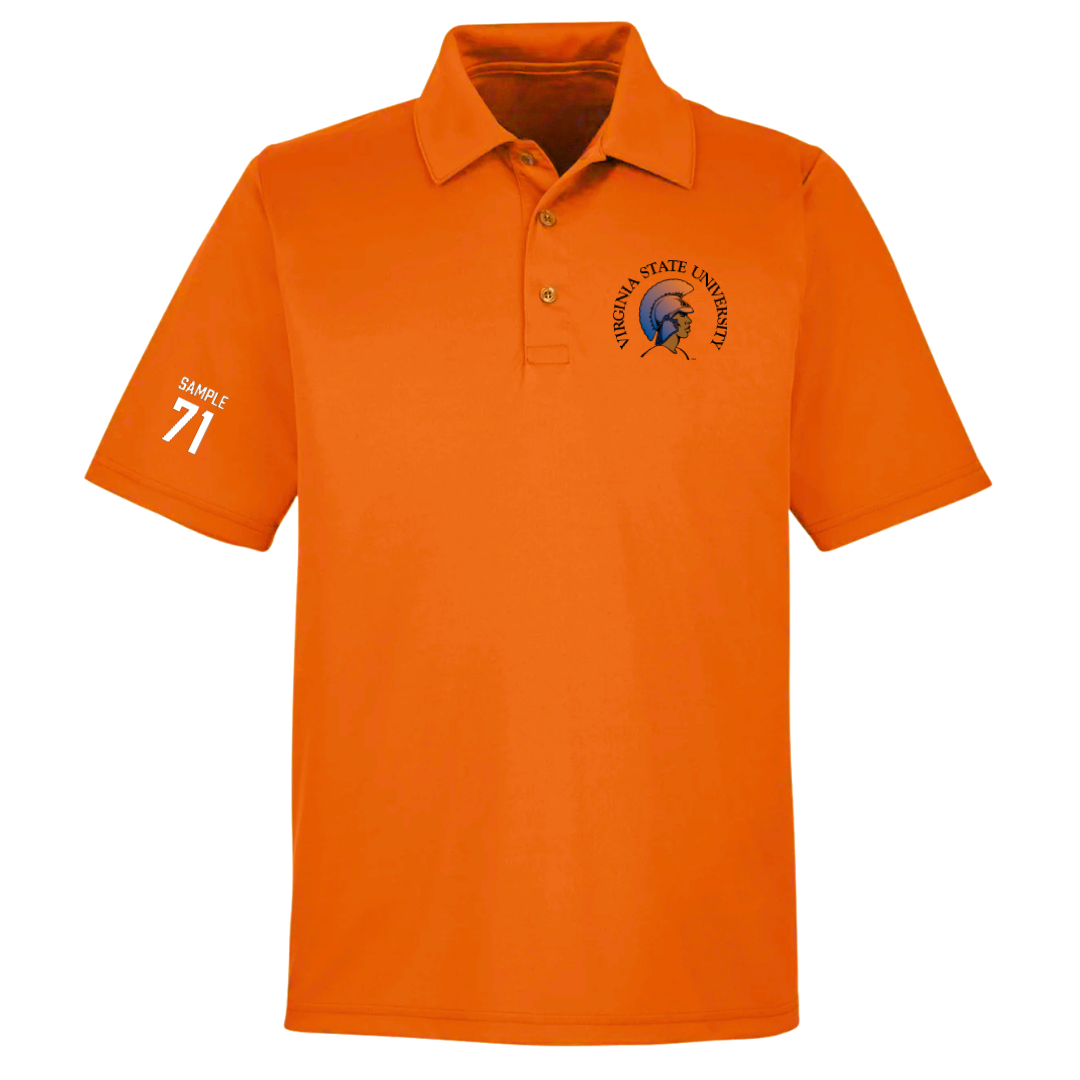Virginia State University Football Orange Polo - #71 Nicholas Sample