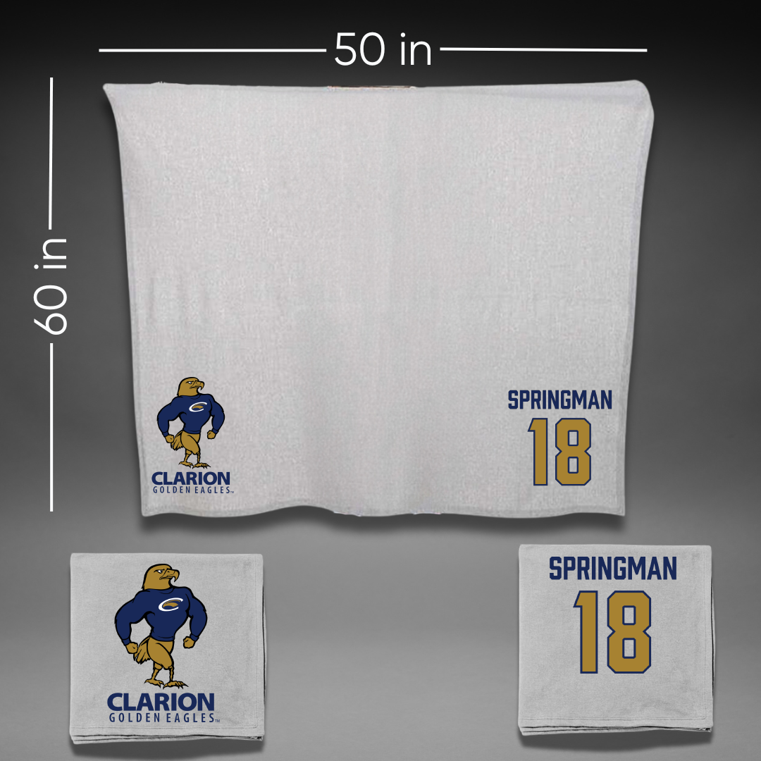 PennWest Clarion Softball Gray Blanket - #18 Samantha Springman
