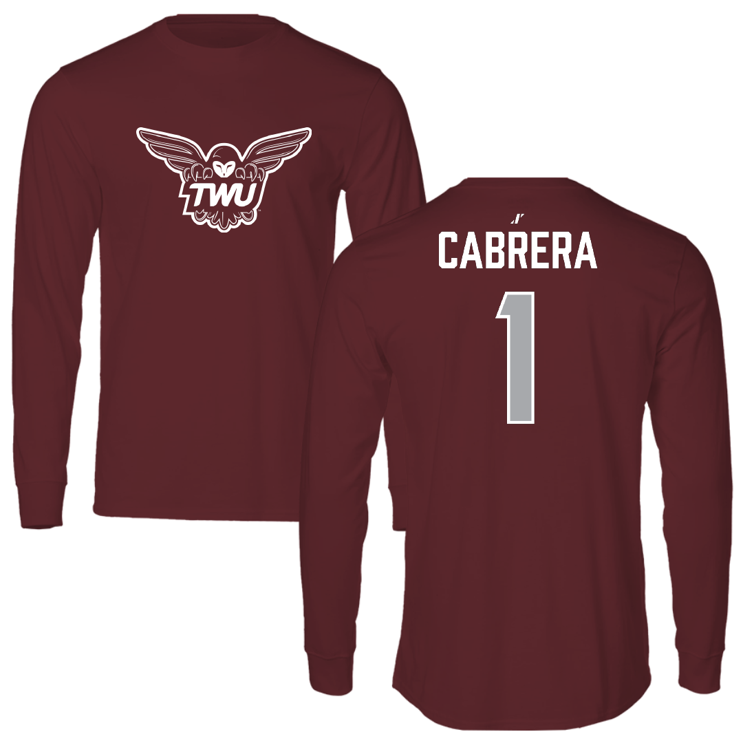Texas Woman's University Stunt Maroon Long Sleeve - #1 Julissa Cabrera
