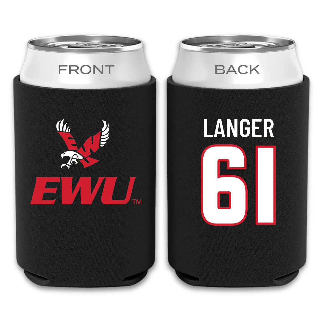 Eastern Washington University Football Black Can Cooler - #61 Andrew Langer