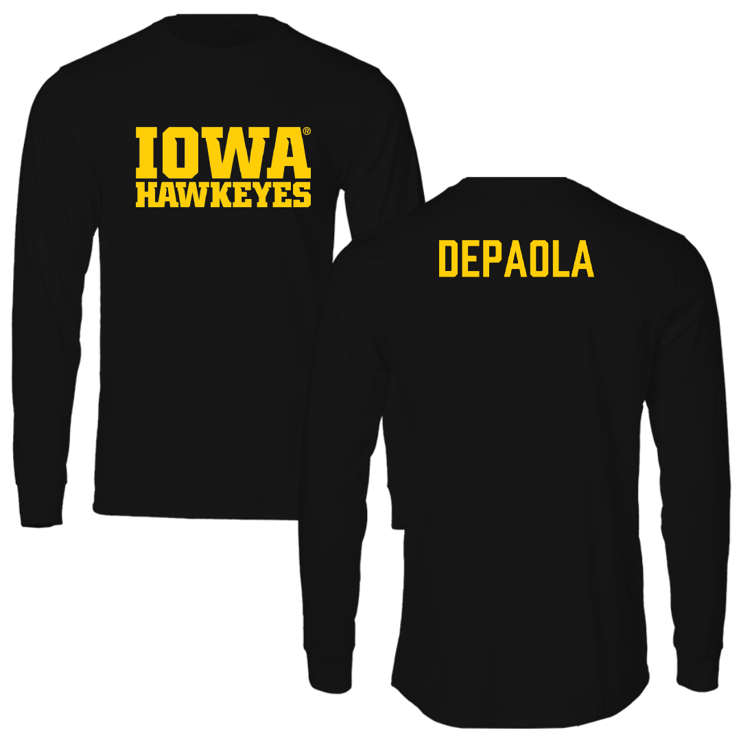 University of Iowa Gymnastics Black Performance Long Sleeve - Stella DePaola