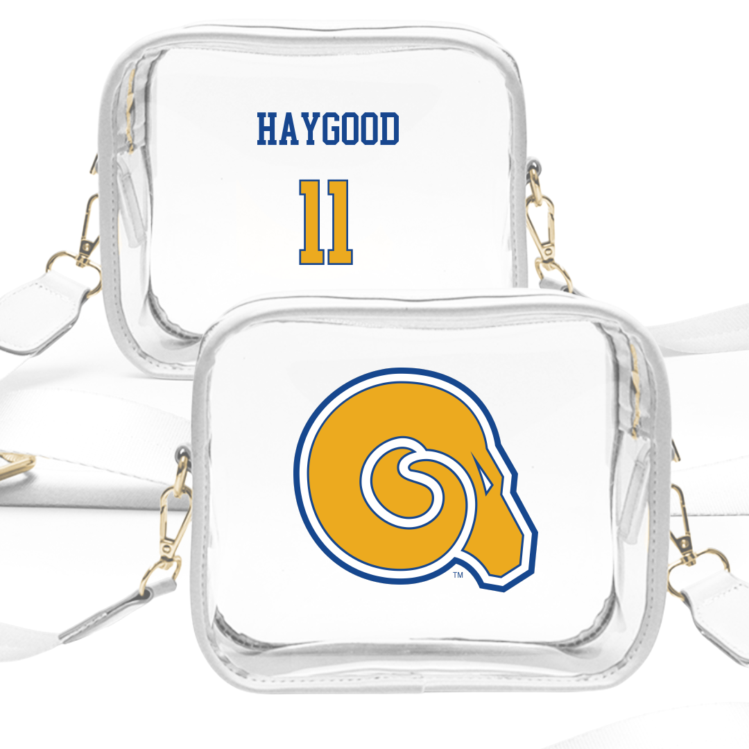 Albany State University Baseball White Clear Stadium Bag - #11 Isaiah Haygood