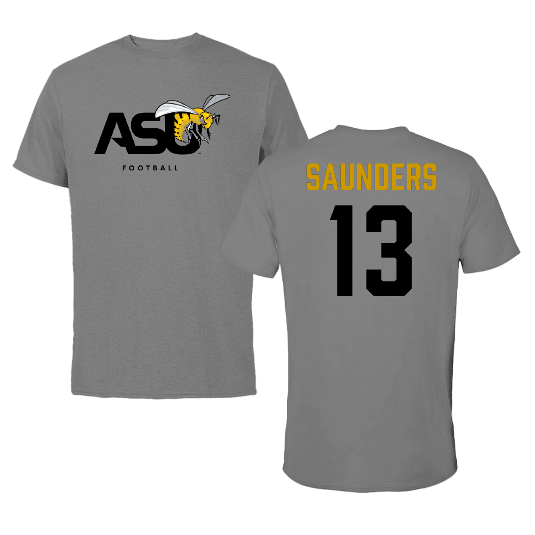 Alabama State University Football Dark Gray Tee - #13 Tyree Saunders