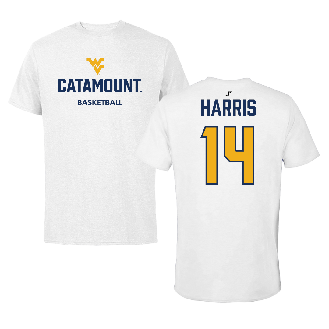 Potomac State College Basketball (W) White Tee - #14 Meghan Harris